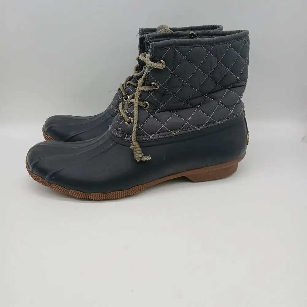 Sperry Women's Top-Sider Waterproof Rubber Quilted Duck Boots Blue Size 10